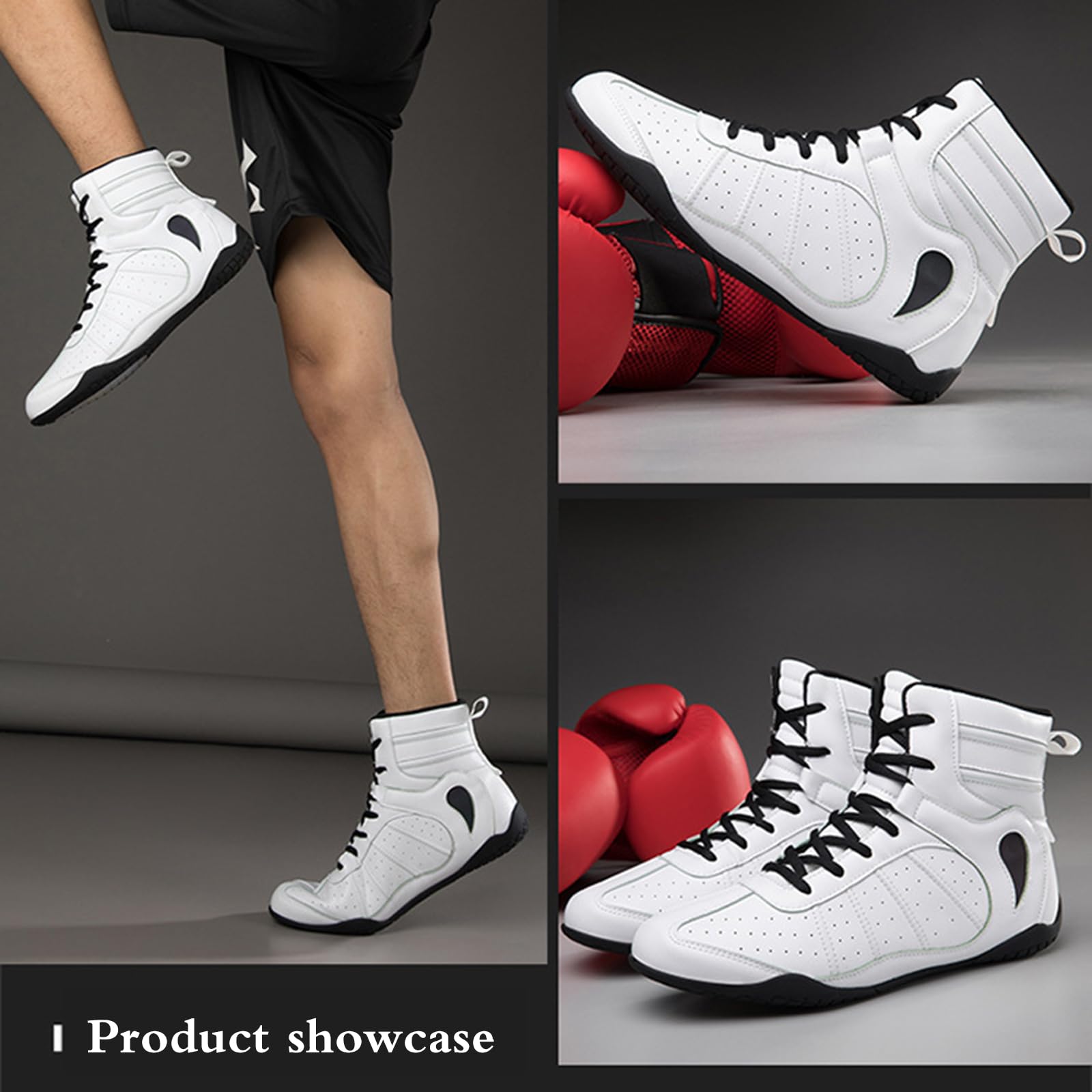 Chaussures De Boxe,Chaussure De Lutte,Bottes De Boxe Mixte,Chaussures De Lutte D'EntraîNement De Combat,AgréAble à Porter,Pour Absorber Les Chocs,Dessus en mesh respirant,Pour Hommes Et Femmes