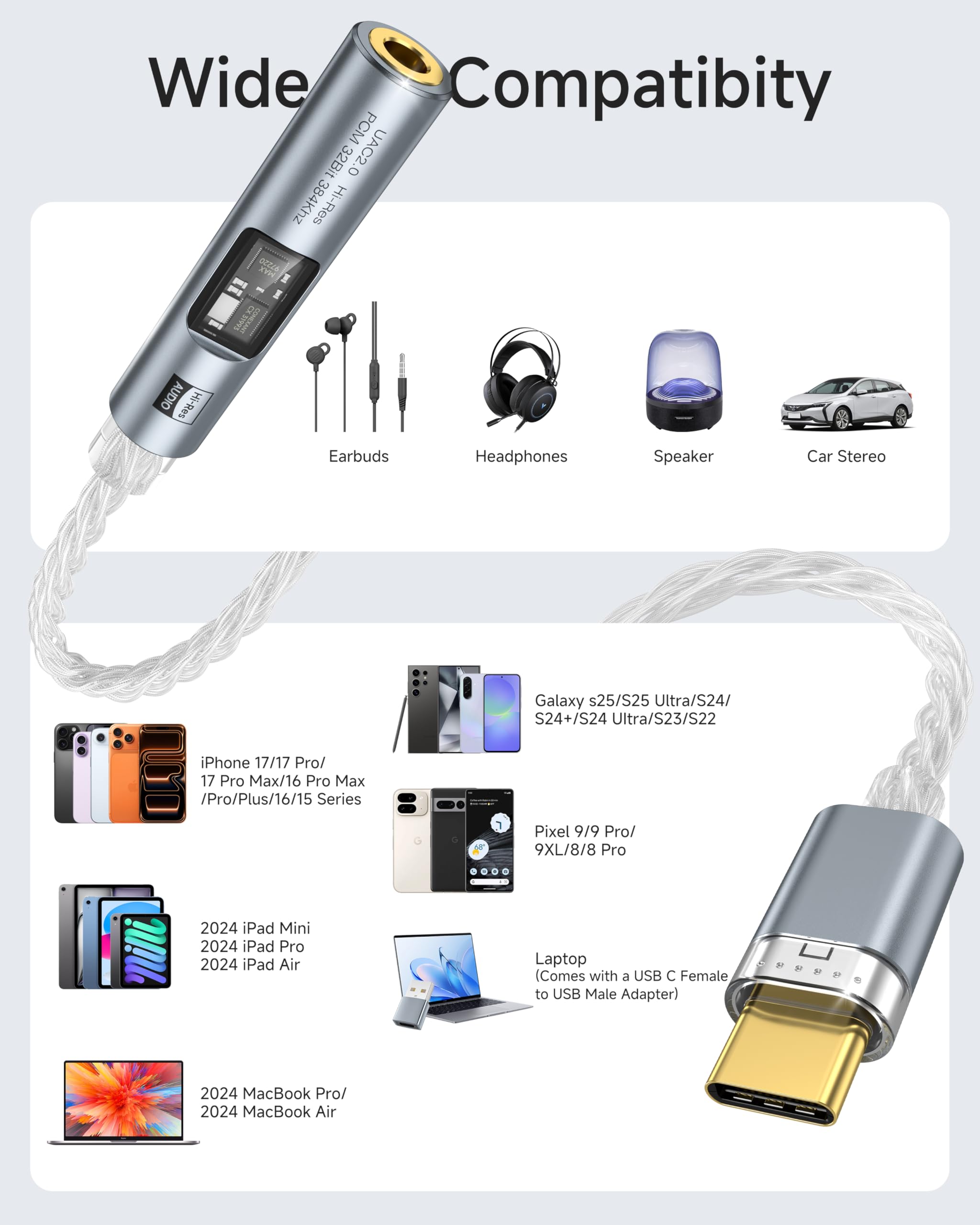 Amazon.co.jp: LERTOSEN USB C DACドングル CX31993 HiFi DACアンプ