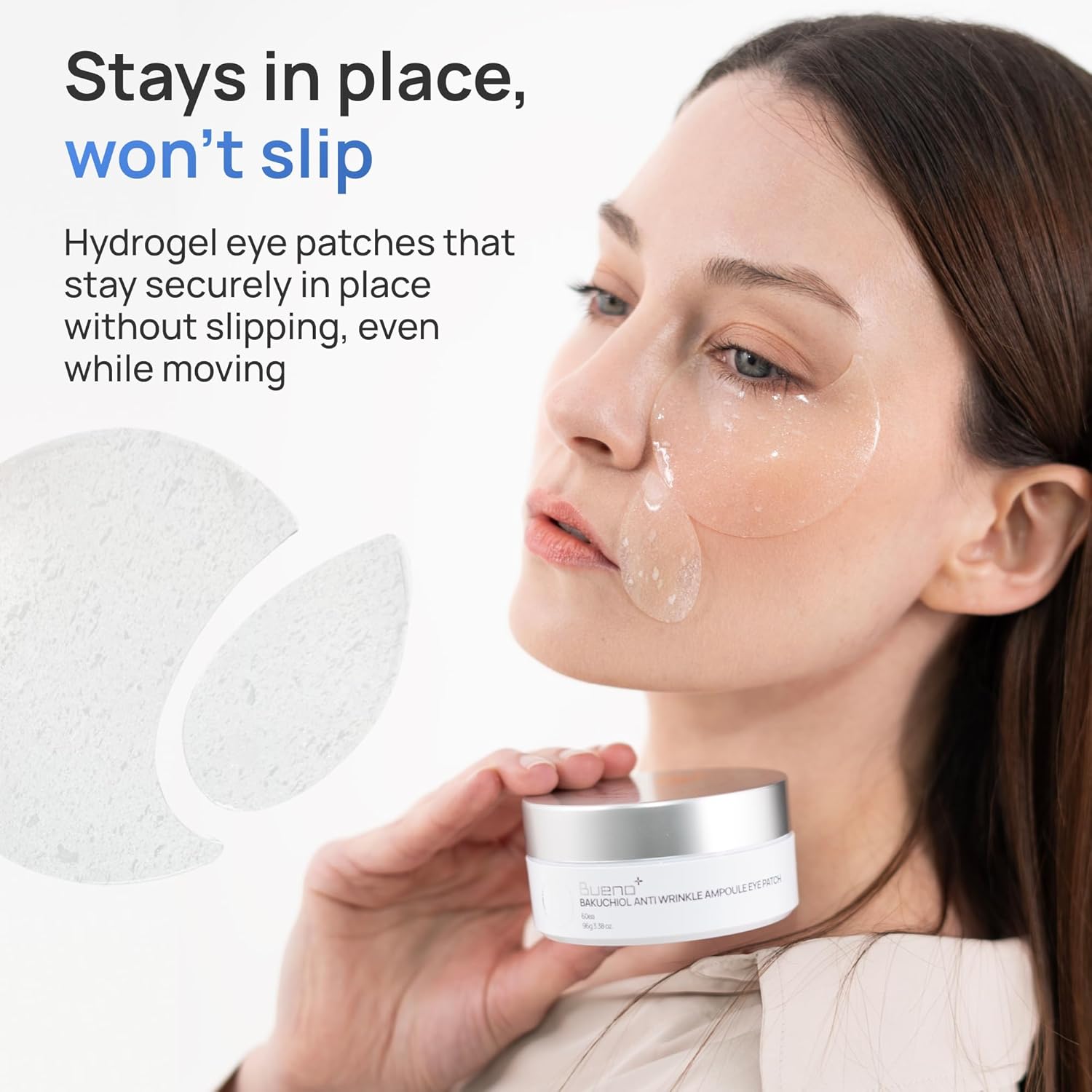 Bueno+ Bakuchiol Anti-Wrinkle Ampoule Eye Patch, 60 Patches, Under Eye Patches for Puffy Eyes and Dark Circles with Bakuchiol and Retinol, Korean Skin Care - Image 5