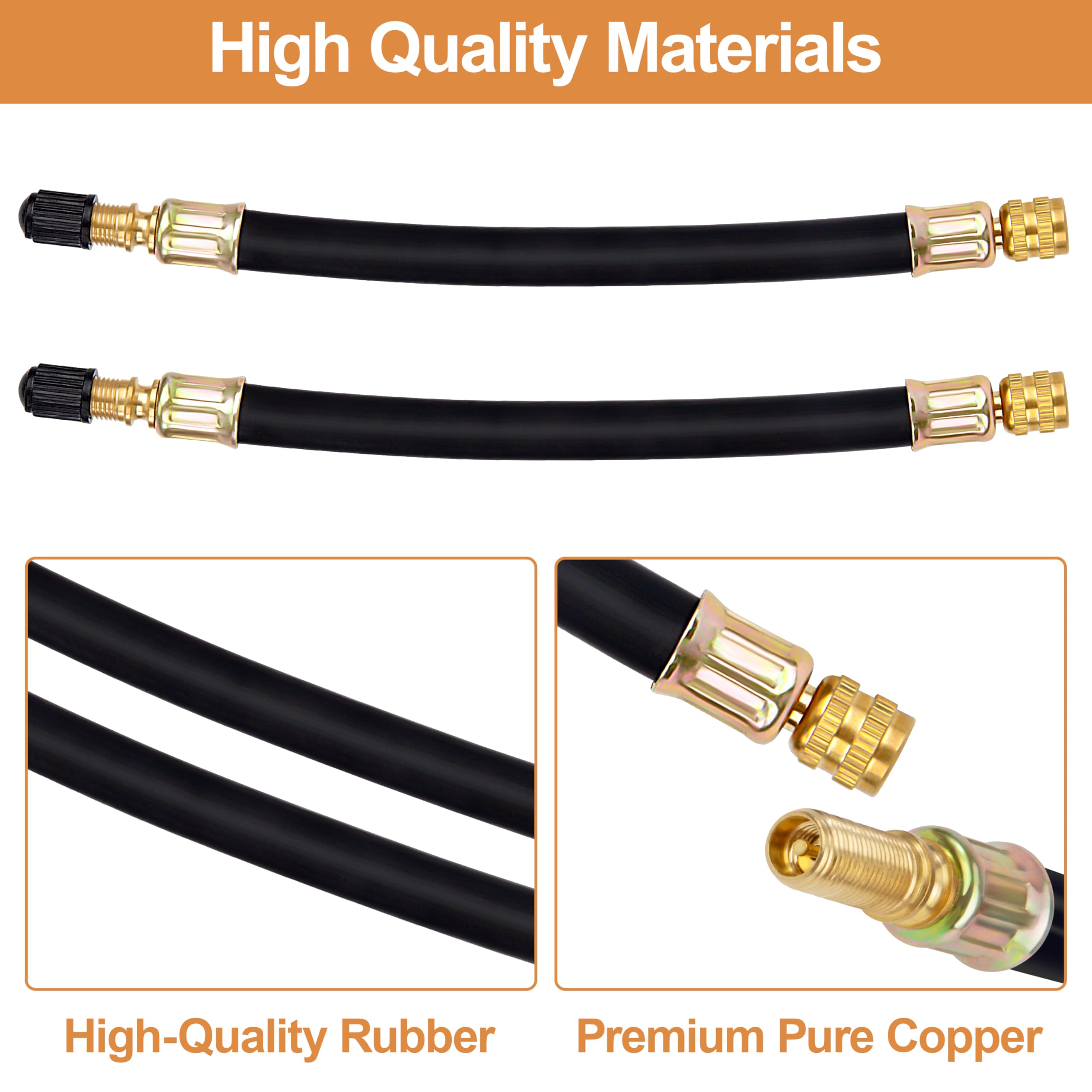 QIMEI-SHOP Estensione Valvola Pneumatico Gomma Prolunga per Valvola Pneumatici Flessibile per Auto Bici Camion Motocicletta 180mm 2 Pezzi