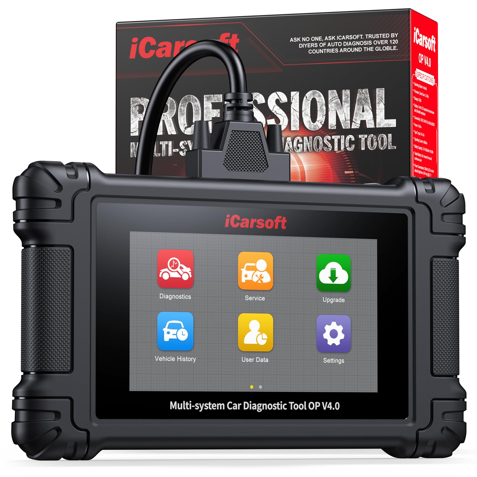 iCarsoft OP V4.0 OBD2 Auto Diagnostica per Opel/Vauxhall + 2 Marche Opzionali, Diagnosi Auto Professionale in Italiano Tutti i Sistemi, 34 Servizi, Test Bidirezionale, Auto VIN, Aggiornamento WiFi