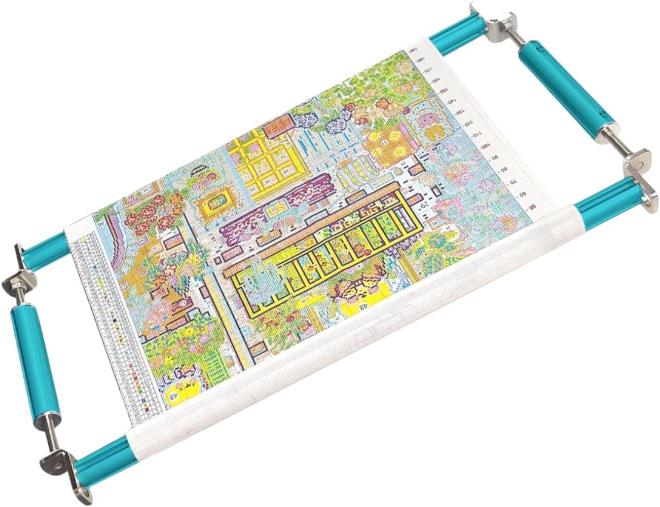 Couple Embroidery Art Embroidery Clip Frame 60cm Cross Stitch 4 Slot Presser Heavy Duty Embroidery Bandage Embroidery Frame Needlepoint Frame Embroidery Scroll Frame Embroidery Frames (Blue)