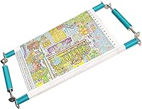 Couple Embroidery Art Heavy Duty Aluminum Embroidery Clip Frame for Cross Stitch - Adjustable 50cm Blue Scroll Frame