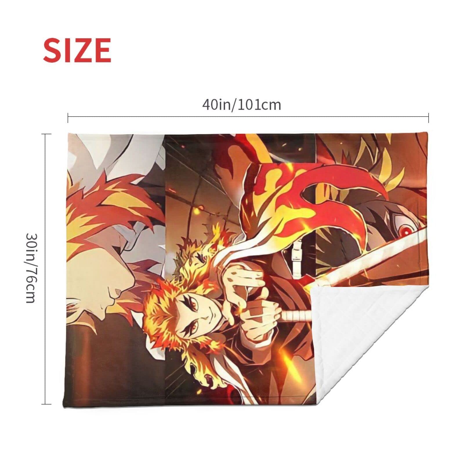 Amazon｜鬼滅の刃 煉獄杏寿郎 ブランケット 毛布 ひざ掛け ハーフ