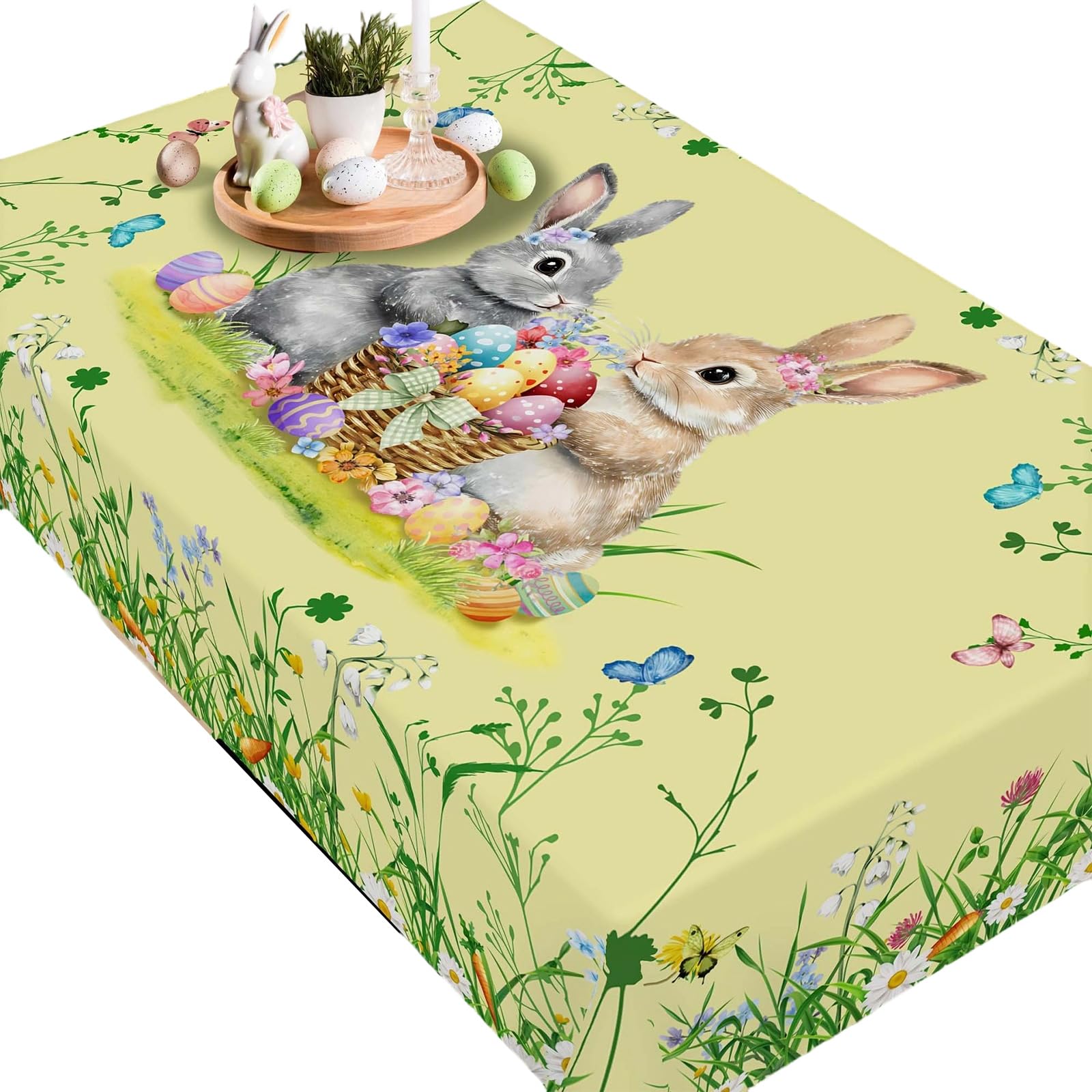 Jazuaiao Easters Festival Velvets Tablecloth for Holiday Decorations for Family Gatherings and Celebration Easters Tablecloth