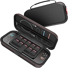 Fosmon Carrying Case for Nintendo Switch 2 (2025) Protective Hard Shell Travel Carry Pouch Portable Storage Bag Holds 10 Game Cartridge with Inner Pocket for Switch 2 Console and Accessories, Black