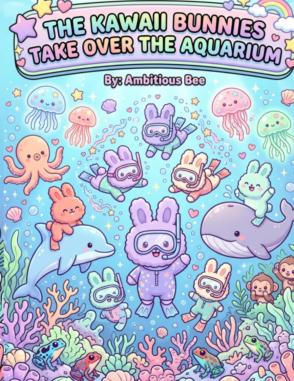 The Kawaii Bunnies Take Over The Aquarium: 79 Coloring Pages A Fun and Relaxing Coloring Book for Kids, Teens & Adults Featuring Adorable Bunnies in ... Jungle Adventures (The Kawaii Bunnies Series)