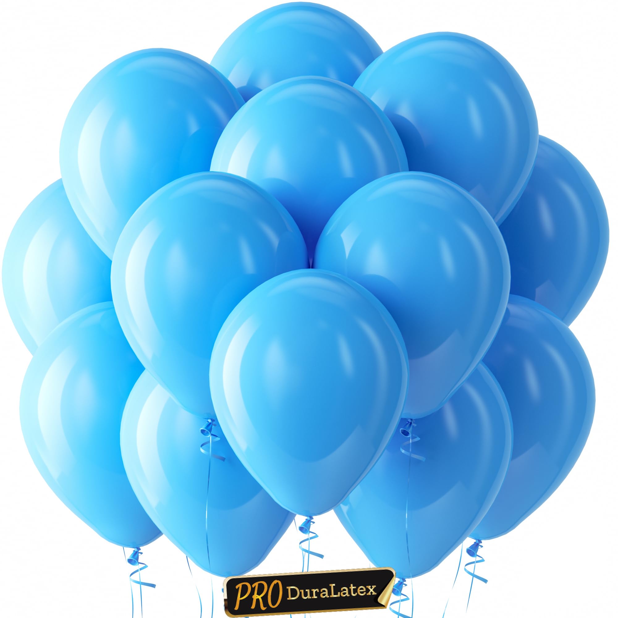 Bezente Pro Duralatex Blue Extra-Thick Balloons 100 Pack 12 inch