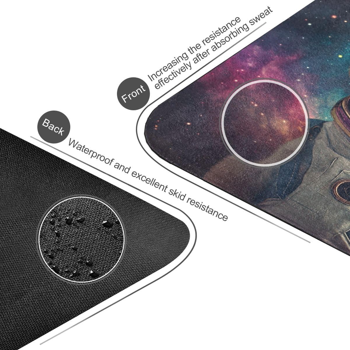 ALAZA Funny Space Starry Labrador Yoga Mat Non Slip Fitness Exercise Mat, Workout Mat for Yoga, Pilates and Floor Exercises