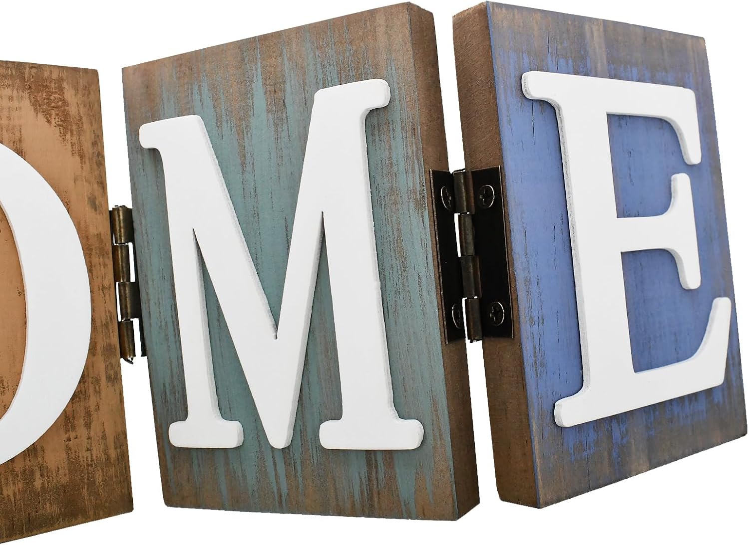 Wood Home Sign Decoration Table Standing Wooden Block Letter Signs Folding image 3