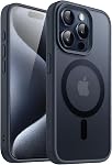 JETech Magnetic Case for iPhone 15 Pro 6.1-Inch Compatible with MagSafe, Translucent Matte Back Slim Shockproof Phone Cover (Dark Green)