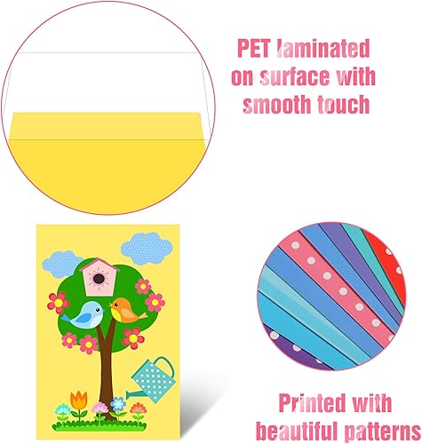 Miniatura 4 de Outus Kit de 15 piezas para hacer tarjetas para niños con 3 hojas de calcomanías, 15 sobres en blanco y 15 calcomanías de sellado, kit de