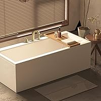 Vista 32 de Sumerain - Grifo de bañera romana de dos asas en níquel cepillado con válvula, alto flujo