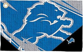 Northwest The Company Official NFL Microfiber Waffle Fabric Fan Golf Towel with Grommet, 16" x 25", Shred, Team Colors (Detroit Lions)