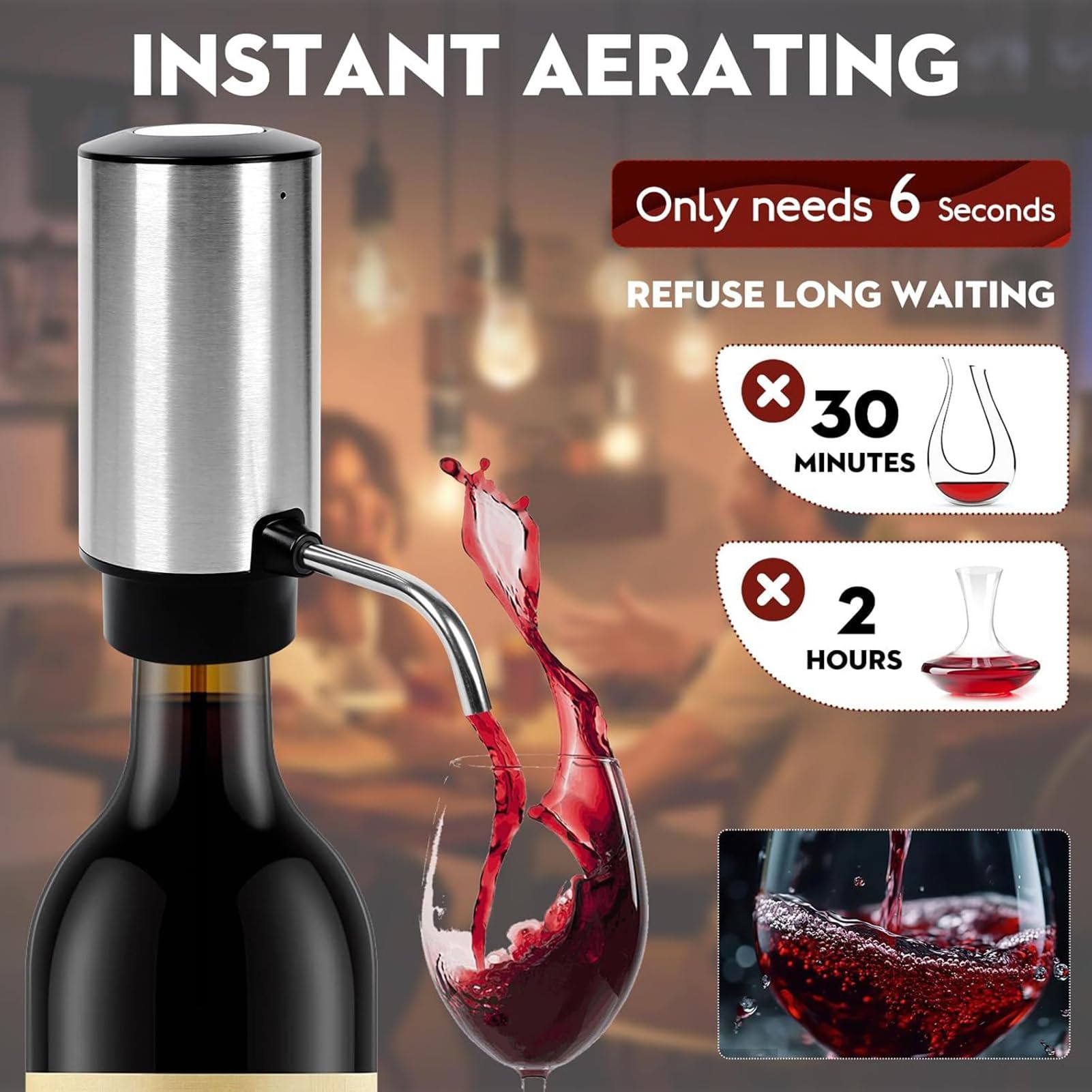 Aireador De Vino Juego de Herramientas Automático Recargable