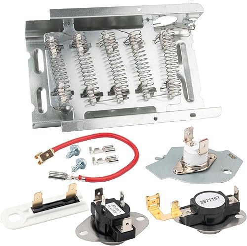 279838 Elemento calefactor de secadora compatible con Whirlpool Cabrio Maytag Amana Ken-more secadora reemplaza 279837 4531017 279838A AP3094254