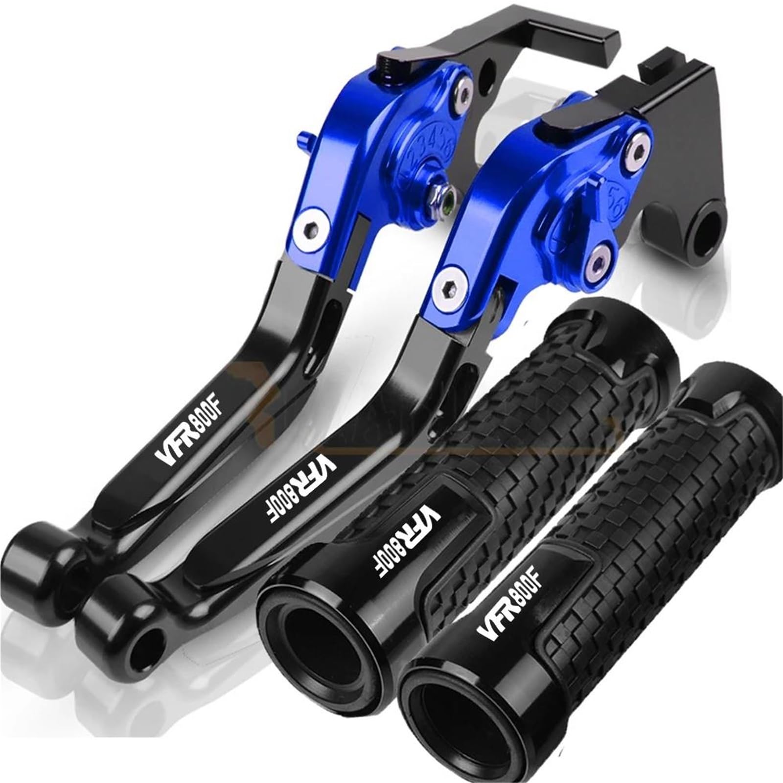 Tgvselpj Blue 2 Motorcycle Part Motorcycle Extendable Adjustable Clutch Brake Levers Controller Lever Handle For H-Onda Vfr800f 2002-2017(Blue 2)