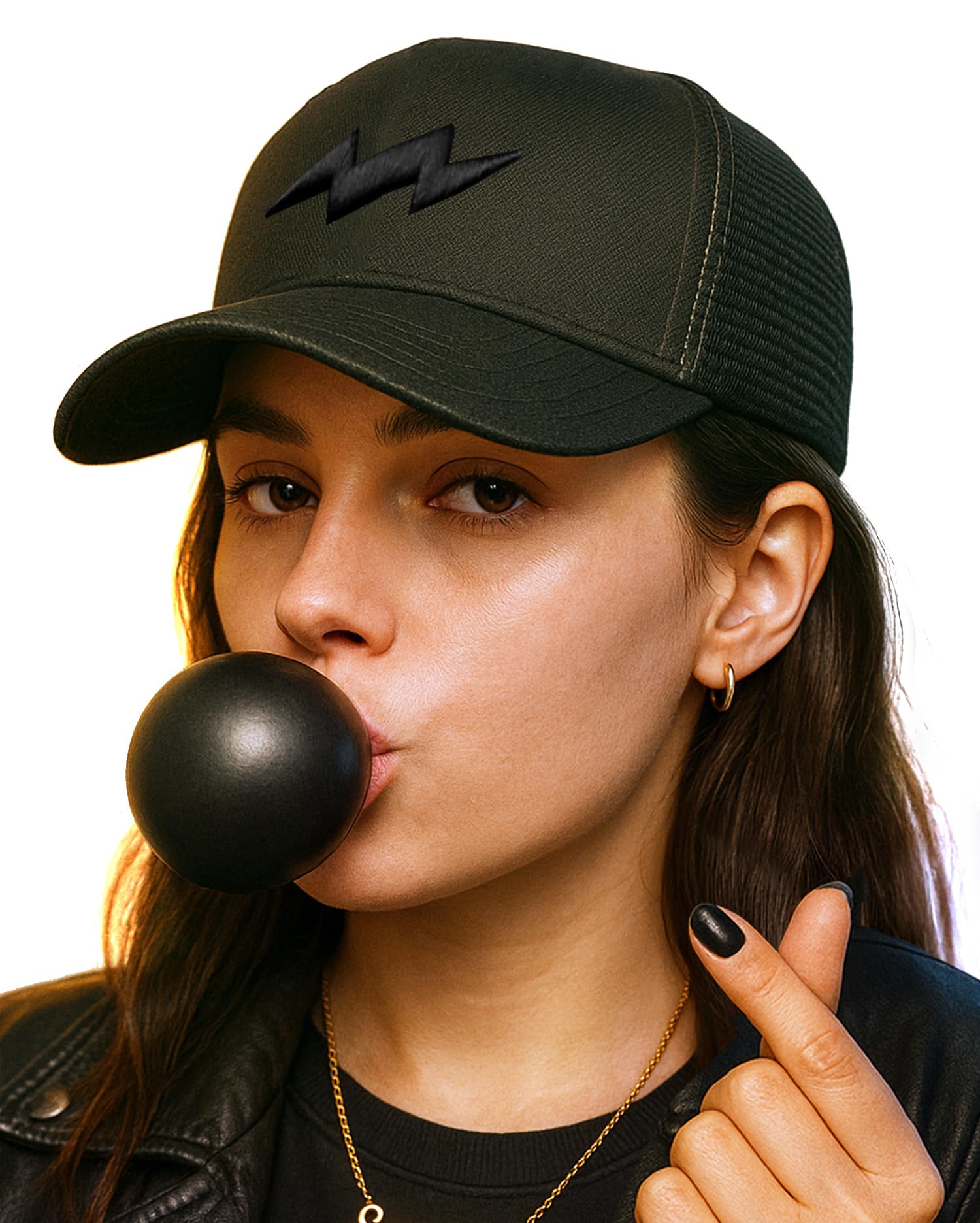 Double Black Thunder Retro Padded Trucker Caps for Men and Women Streetwear Mesh Cap - Breathable Mesh Truckers - Perfect Trucker Cap for Outdoor Travel Fashion-image-17