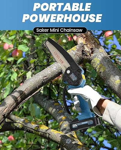 Miniatura 6 de Saker Mini motosierra | Motosierras de 6 pulgadas [2025 actualizadas] | Mini motosierra eléctrica inalámbrica | Pequeñas motosierras portátiles de