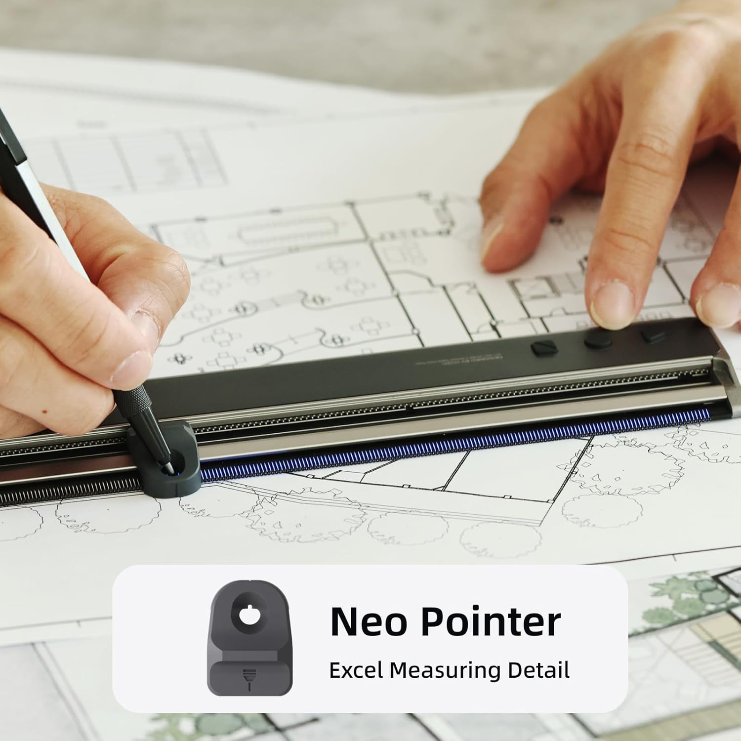 NeoDrafting Kit, Modular Accessory Compatible with NeoRuler, Including 2 Different Size Penholders-0.8mm and 1.2mm, for Precision Drafting and Drawing