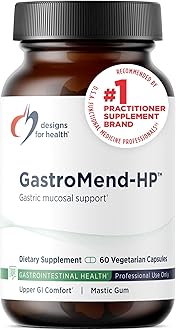 Designs for Health GastroMend HP - Mastic Gum, Zinc, L-Carnosine, Deglycyrrhizinated Licorice Gut Health Supplements - May Support Gastric Health, Occasional Bloating or Upset Stomach (60 Capsules)