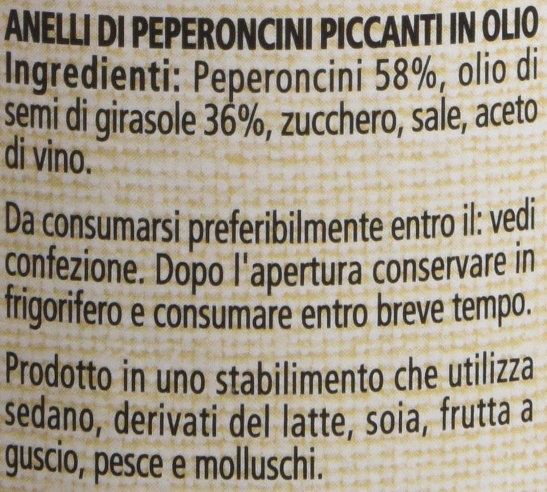 Le Conserve della Nonna Peperoncini Italiani Sott'Olio Pepic Anelli - 190 gr - [confezione da 3]