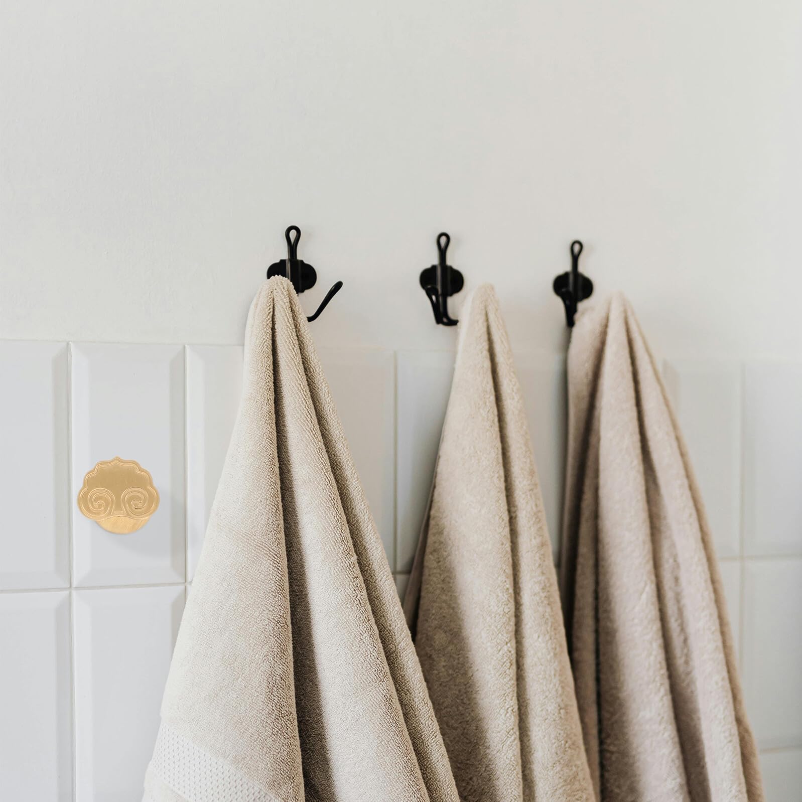 Gancio Appendiabiti in Ottone Dorato Resistente All'ingiallimento per Ingresso Bagno Cucina