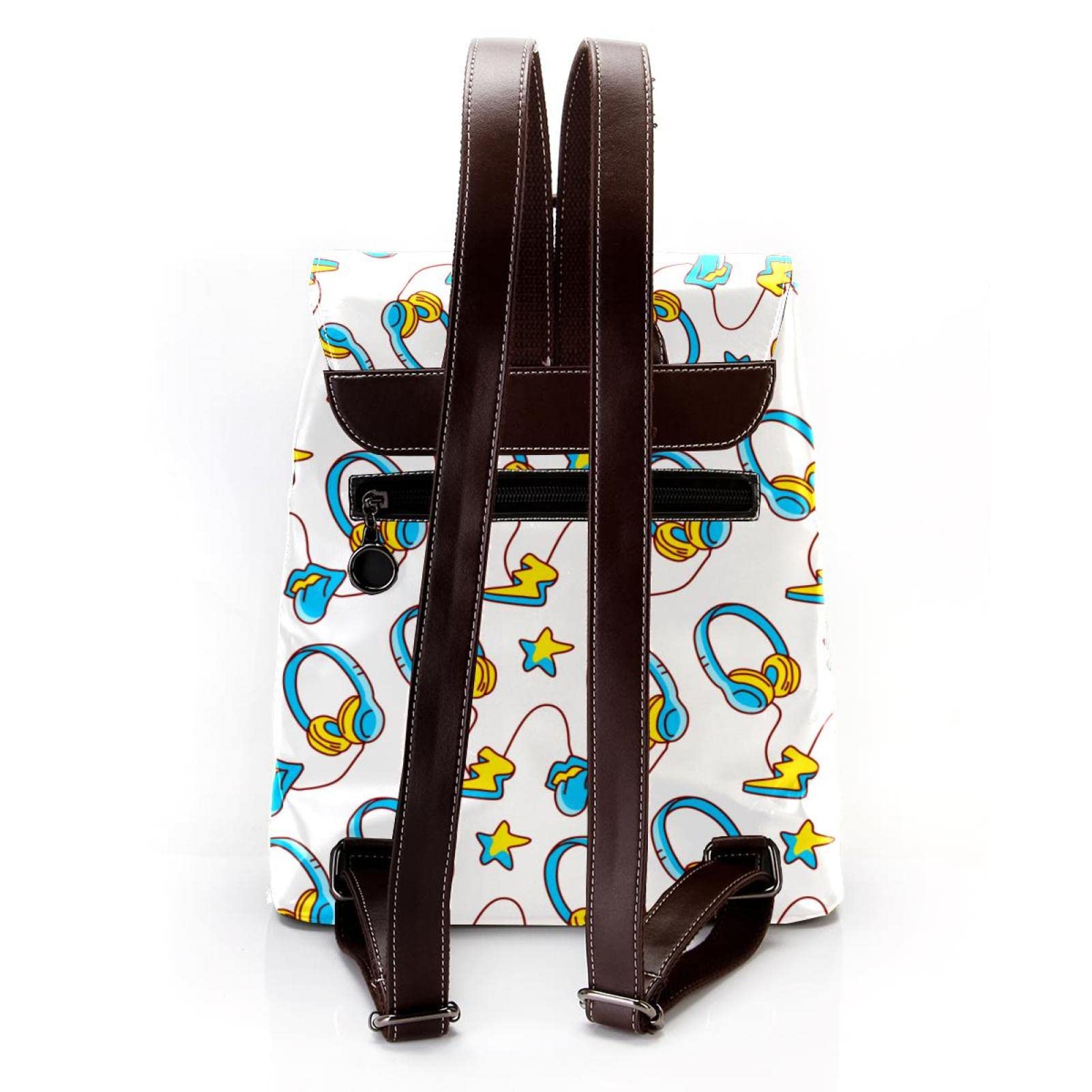 Retro paski boho mini sztuczna skóra plecak torebka, damski plecak torebka torba szkolna, Wielokolorowy 11