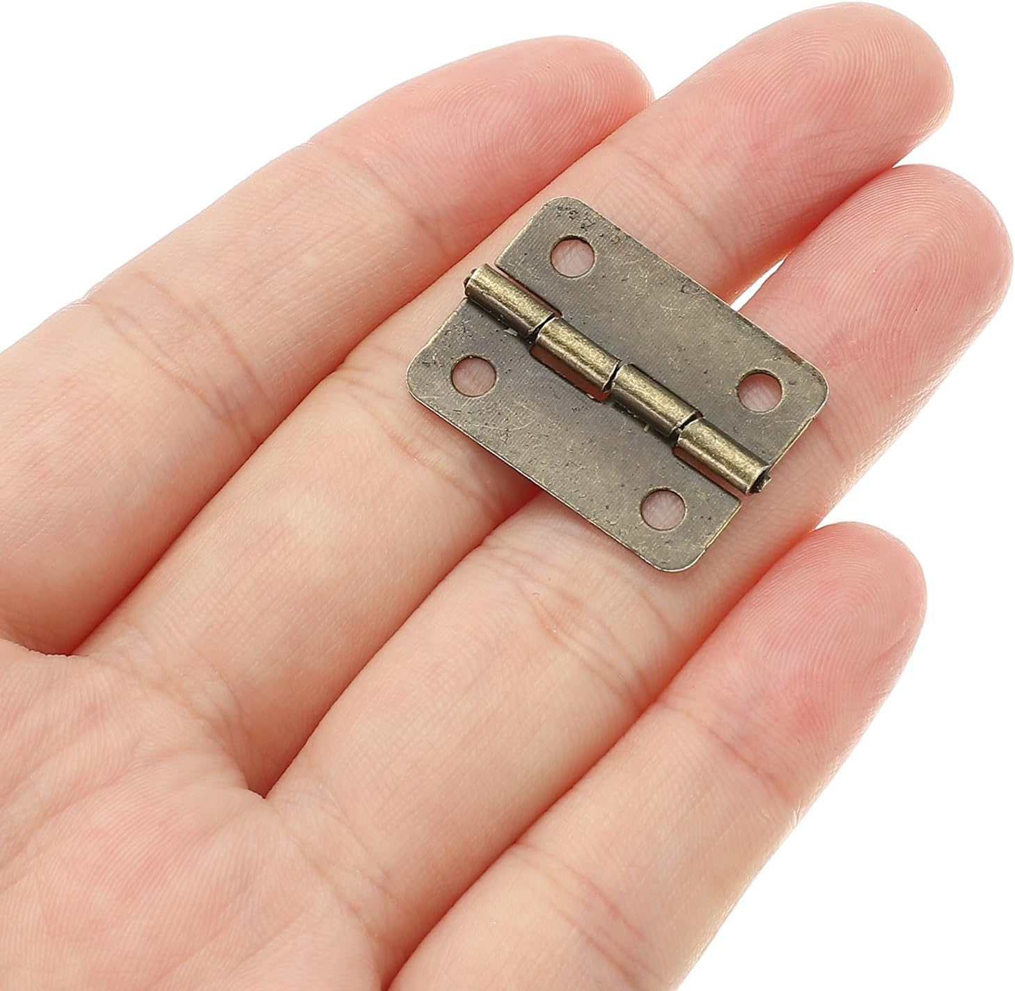 Small Butt Hinges 1 Inch, 10 Pack Mini Jewelry Box Hinge with Screw for Jewelry Wooden Boxes Cabinet Drawer Doors Gate, Brown