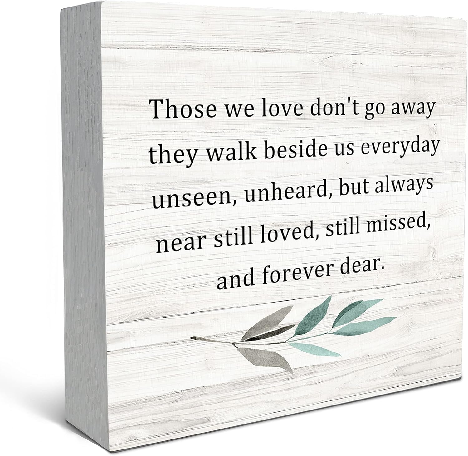 Memorial Box Sign 5x5 Inch Rustic Wood Quote Tabletop Decor