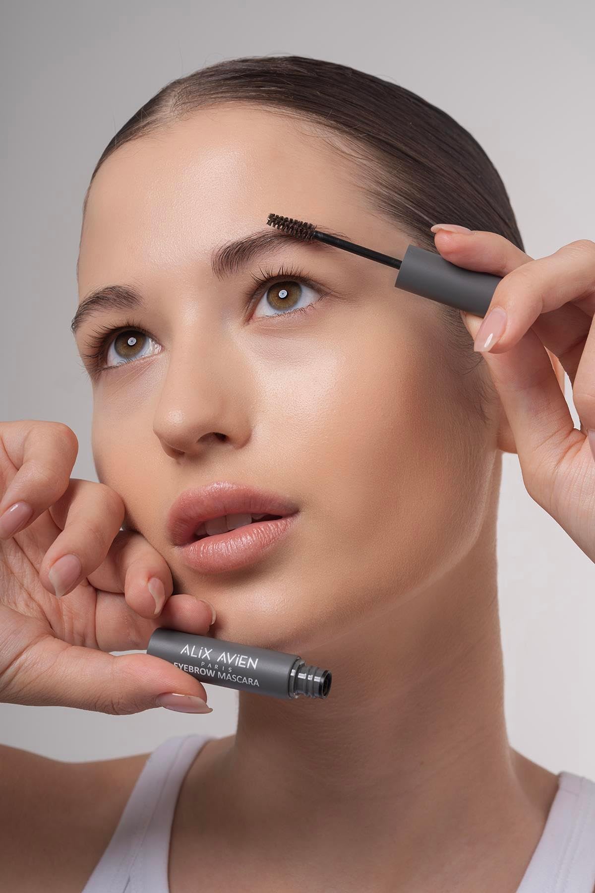 ALIX AVIEN Suya Dayanıklı Kalıcı Etki Yoğun Pigmentli Kahverengi Kaş Sabitleyici Maskara - Eyebrow Mascara 801