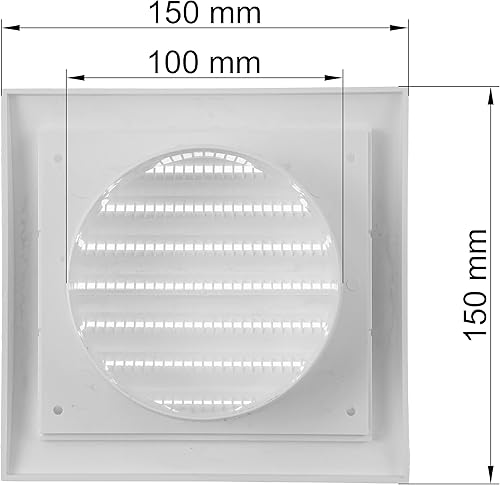 Miniatura 7 de Vent Systems Cubierta de ventilación de aire de 4 pulgadas para secadora y tubo de ventilación de escape de baño, cubierta de ventilación blanca