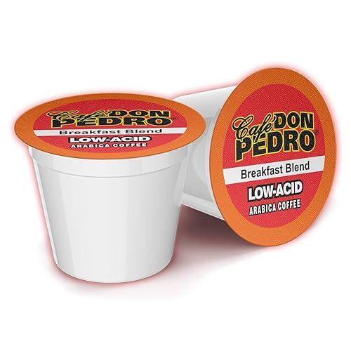 Cafe Don Pedro Breakfast Blend - Cápsulas de café bajas en ácido para Keurig K-cup -72 K Cups - Tostado medio, naturalmente bajo AcdC Coffee K Cups