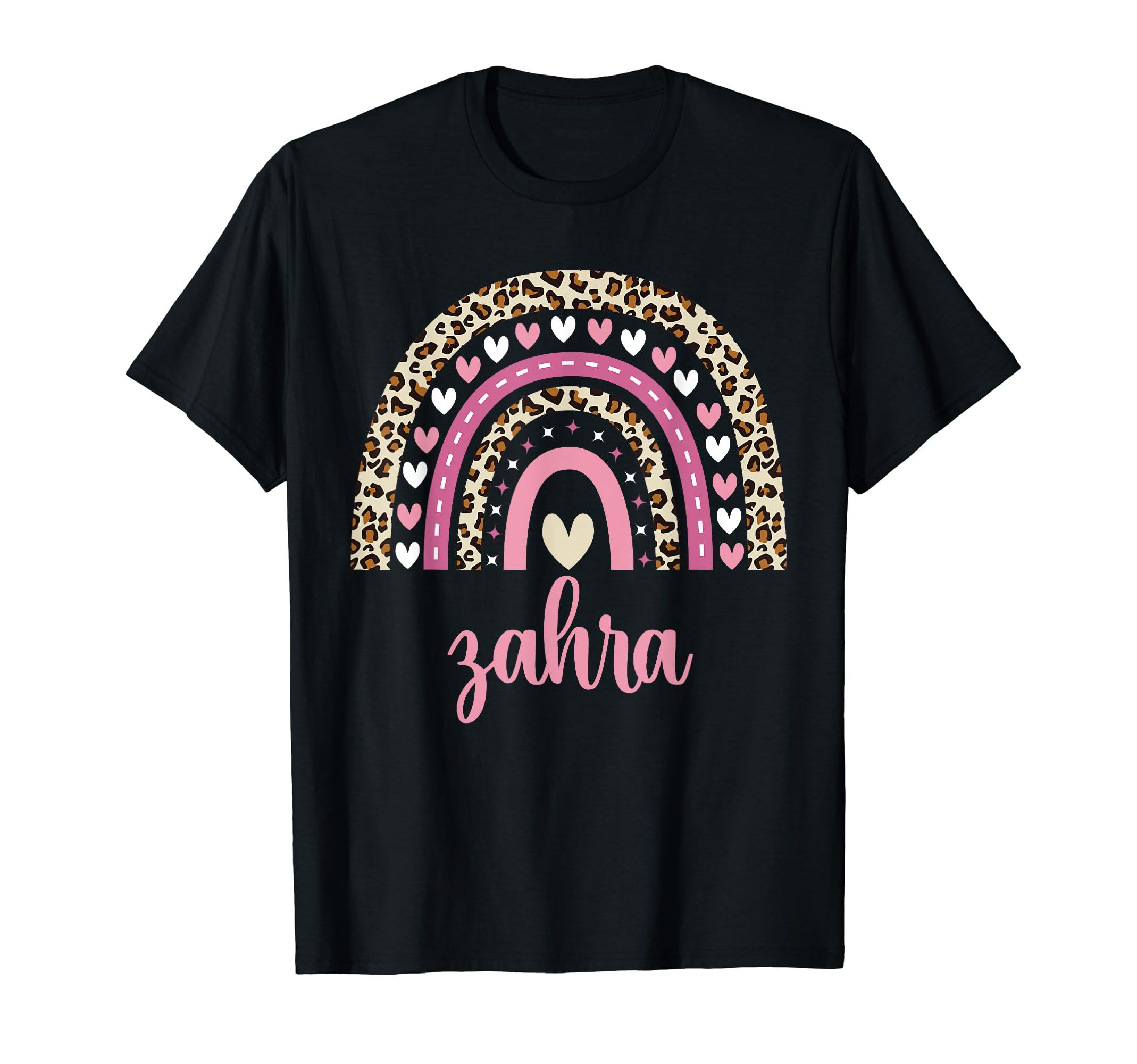 Zahra Rainbow Leopard Personalized Zahra Birthday T-Shirt