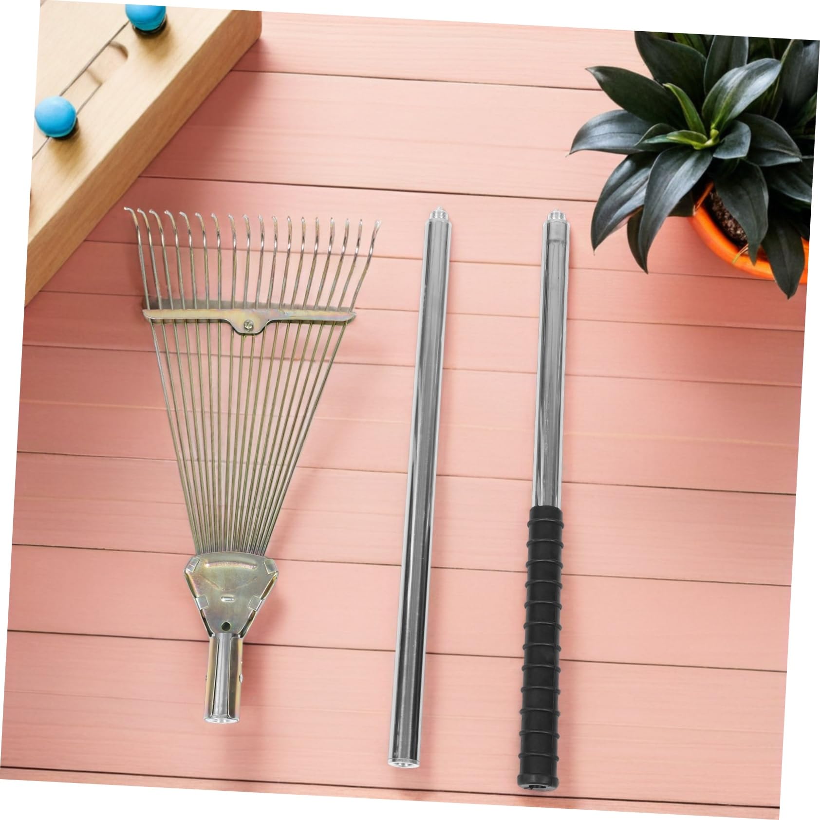 Rastrello in Metallo Per Rastrello Per Muschio Attrezzi Da Giardinaggio Con Rebbi in Acciaio Inossidabile Manuale Per Pulizia Del Cortile Detriti