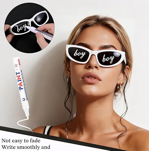 Miniatura 2 de Accesorios de disfraz de lentes de rapero, lentes de sol blancos, disfraz de hip hop de los años 2000, 90, 80, para hombres y mujeres, Halloween