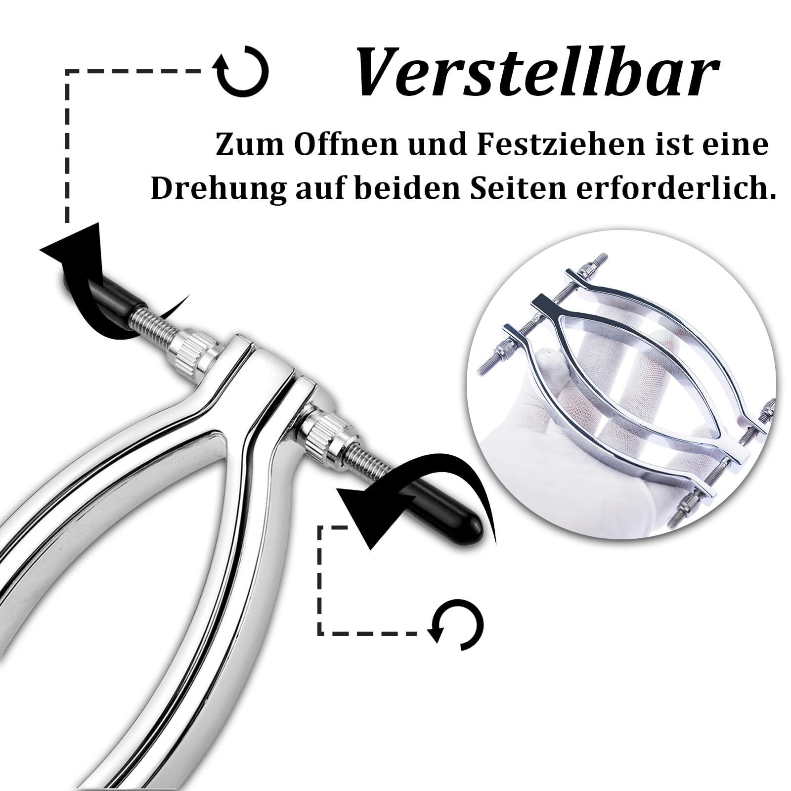 Écarteur de Lèvres en Métal pour Femmes, Spéculum Réglable Sm Avec Laisse, Pinces Pour Vagin Et Clitoris Fétichistes, Outil de Torture pour Esclaves Sexuels Extrêmes, Jouets Bdsm Extrêmes pour Femmes