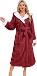 LYCY Robe à capuche en peluche pour femmes, robe à caper douce pour femmes Robe à robe longue chaude pour femmes