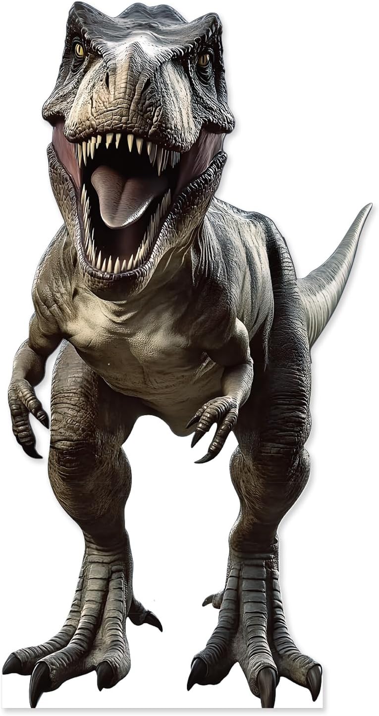 5.2 ft Dinosaur Cardboard Cutout Large T-Rex Cutout Stand-up Tyrannosaurus Photo Backdrop for Dinosaur Birthday Jungle Safari Party Supplies