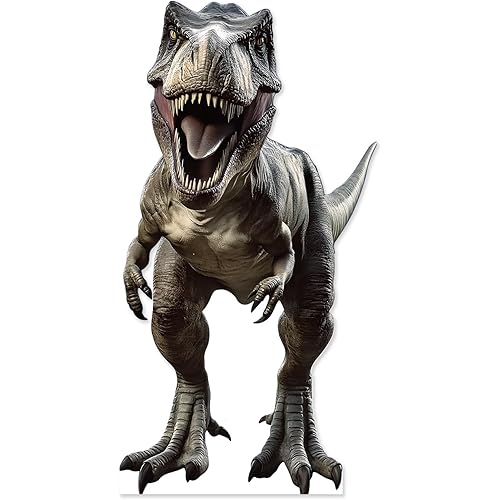 5.2 ft Dinosaur Cardboard Cutout Large T-Rex Cutout Stand-up Tyrannosaurus Photo Backdrop for Dinosaur Birthday Jungle Safari Party Supplies