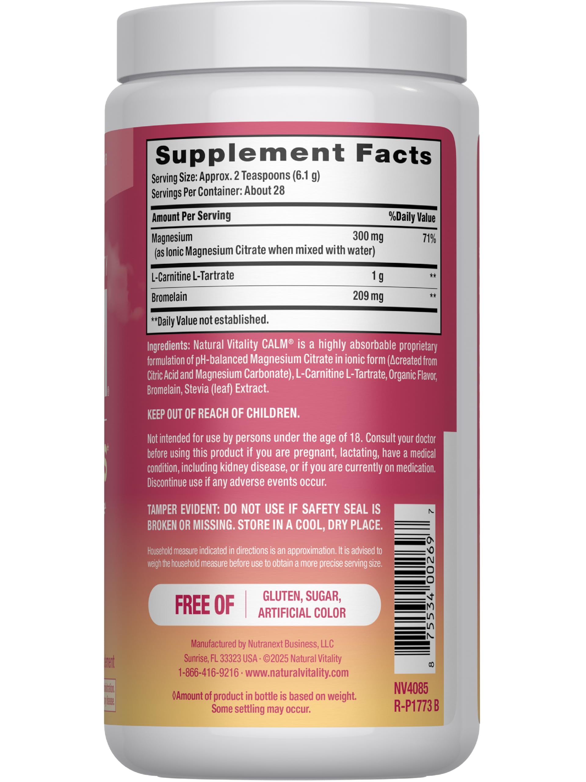 Natural Vitality Calm Muscles Powder | Watermelon Flavored — Amazon image 2