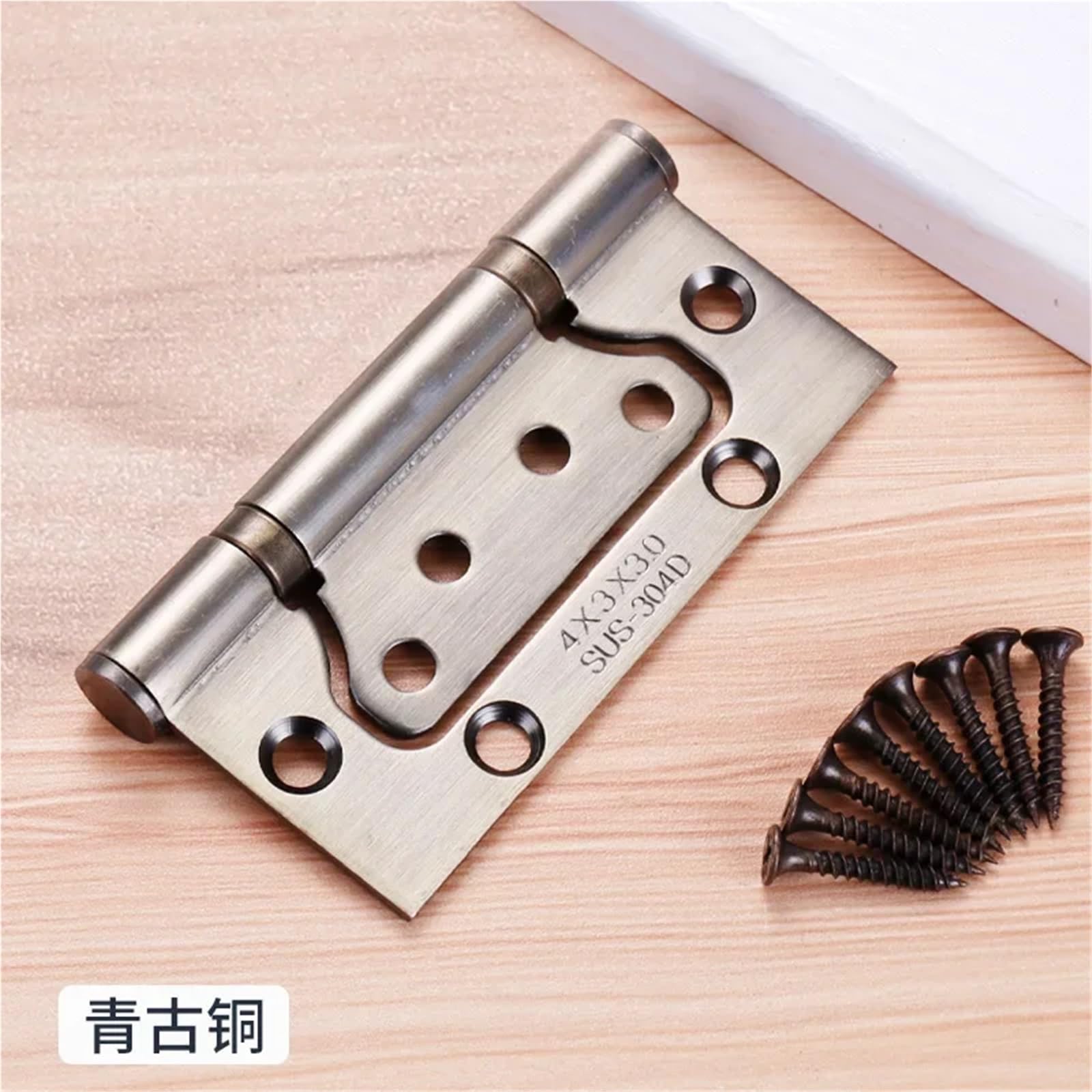 Bisagras for puertas de habitaciones, accesorios for muebles Bisagra ranurada libre Espesada y silenciosa Madre de acero inoxidable 304 de 4 pulgadas(D-4 inch 2PCS)