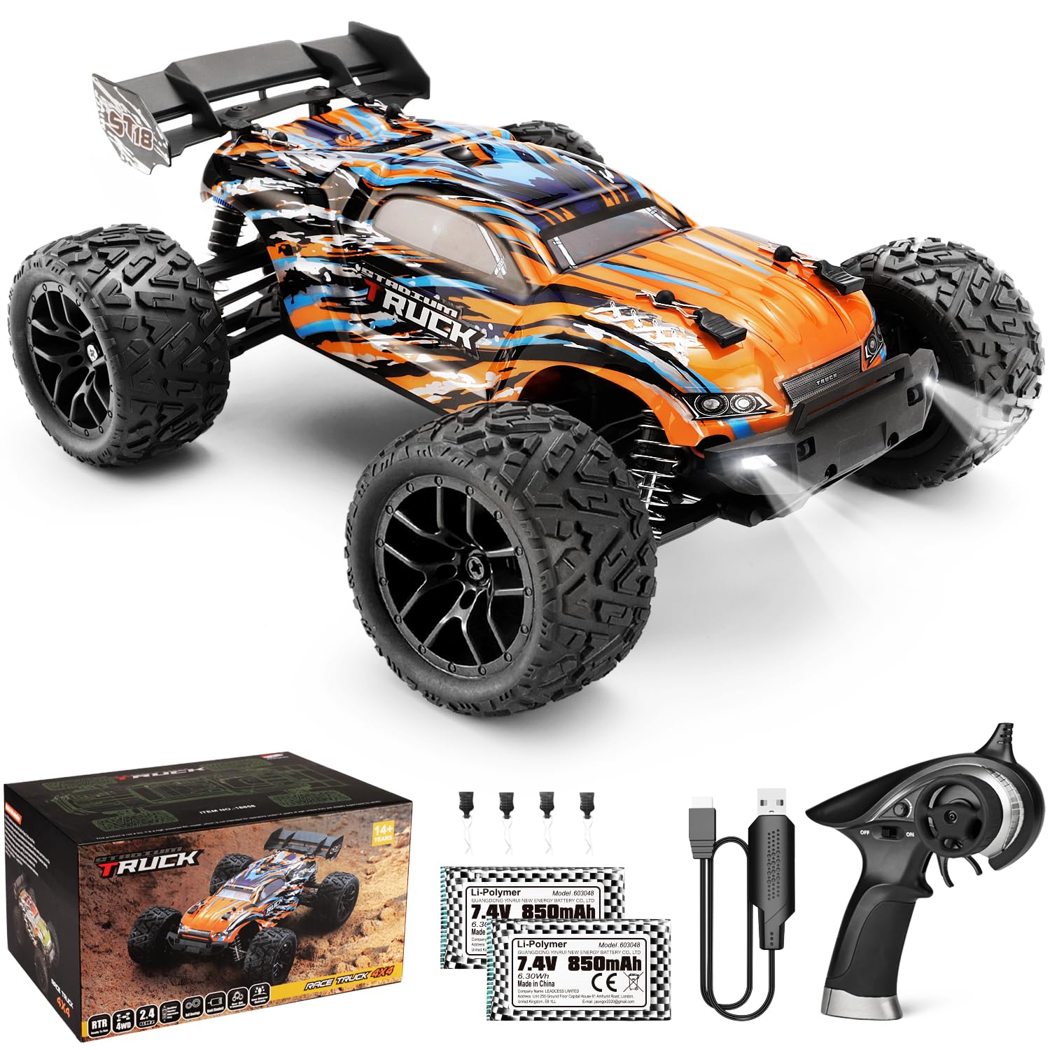 HAIBOXING Ferngesteuertes Auto 4WD RC Auto 1/18 36 km/h All Terrain Offroad Ferngesteuert Buggy 2.4Ghz All Terrain Rennauto Ferngesteuert RC Buggy,Ferngesteuert Monstertruck für Kinder und Erwachsene