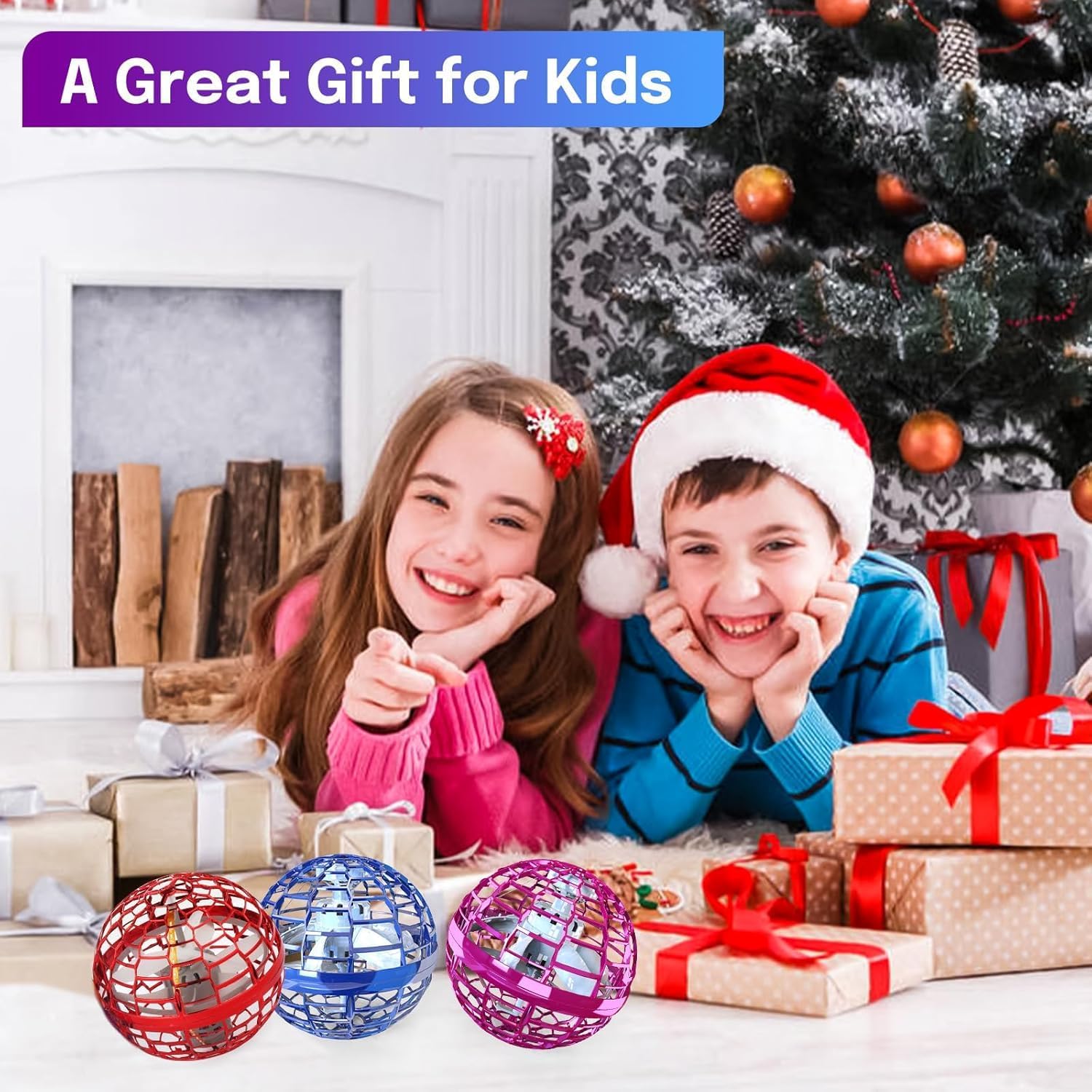 Flying Orb Toy: 2026 Upgraded Boomerang Ball, Hover Orb, Cosmic Globe Flying Spinner, Hand Controlled Mini Drone Ball, Cool Toys for 6 7 8 9 10+ Years Old Boys Girls Teens, Red