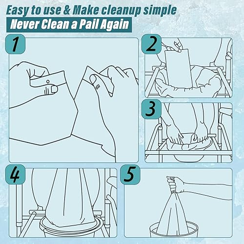 Miniatura 8 de Forros de cómoda con almohadillas absorbentes (paquete de 50)  Forros de cómoda de cabecera para cubo de cómoda  Bolsas desechables para adultos,