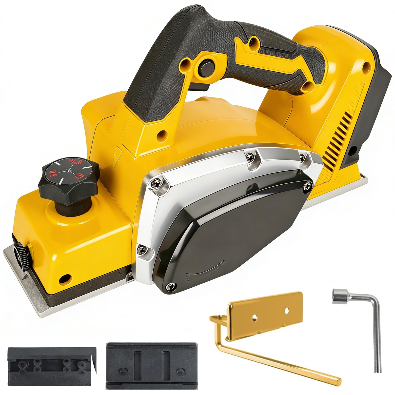 Cepilladora de mano inalámbrica sin escobillas para batería DeWalt de 20 V, cepilladora eléctrica de madera con ancho de cepillado de 82 mm y profundidad de corte ajustable de 0 a 2 mm, para