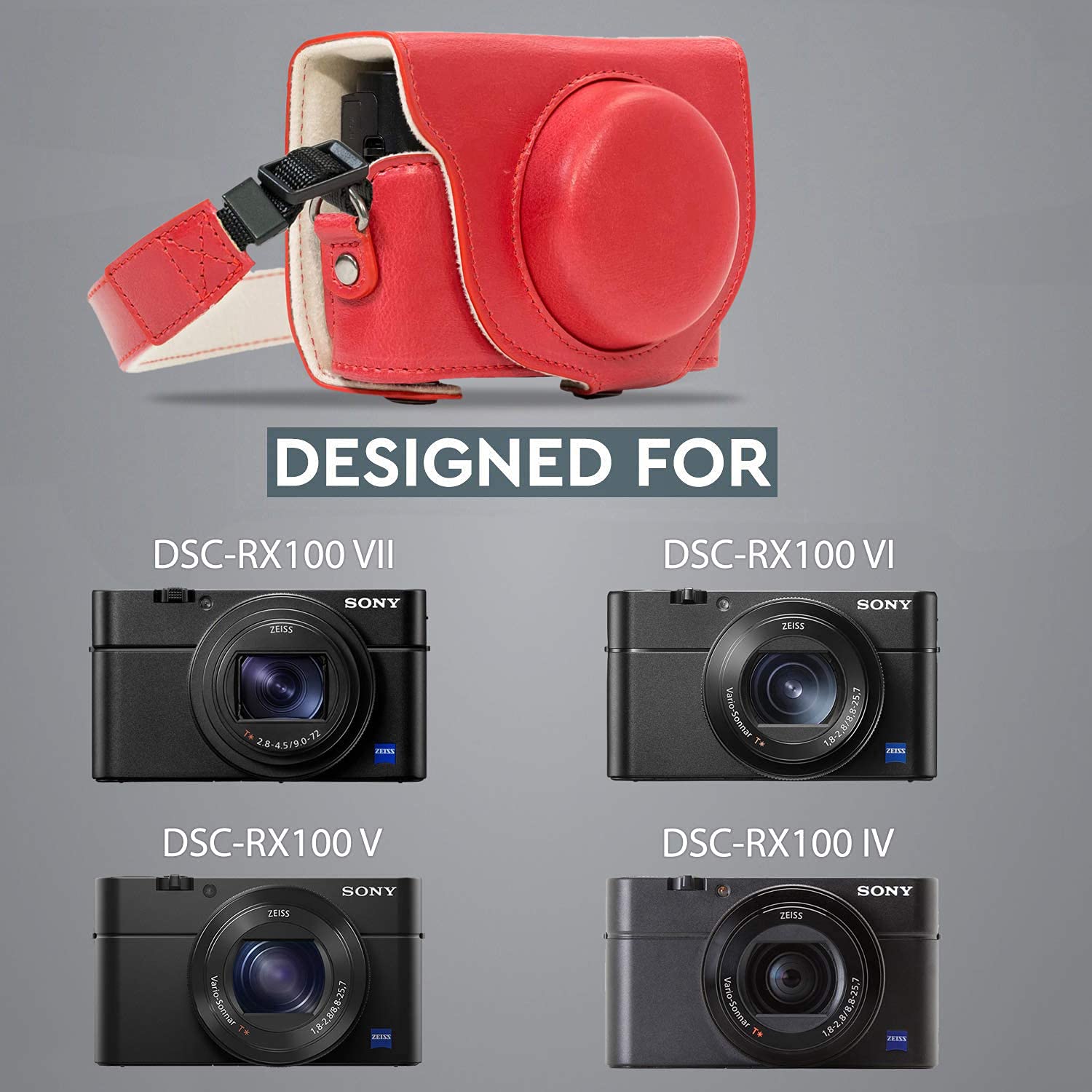(未使用･未開封品)　MegaGear Sony Cyber-shot DSC-RX100 VI DSC-RX100 V DSC-RX100 IV DSC-RX100 III Ever Ready(エヴァーレディー) レザー カメラ ケース ストラッ qdkdu57 MegaGear Sony Cyber-shot DSC-RX100 VI DSC-RX100 V DSC-RX100