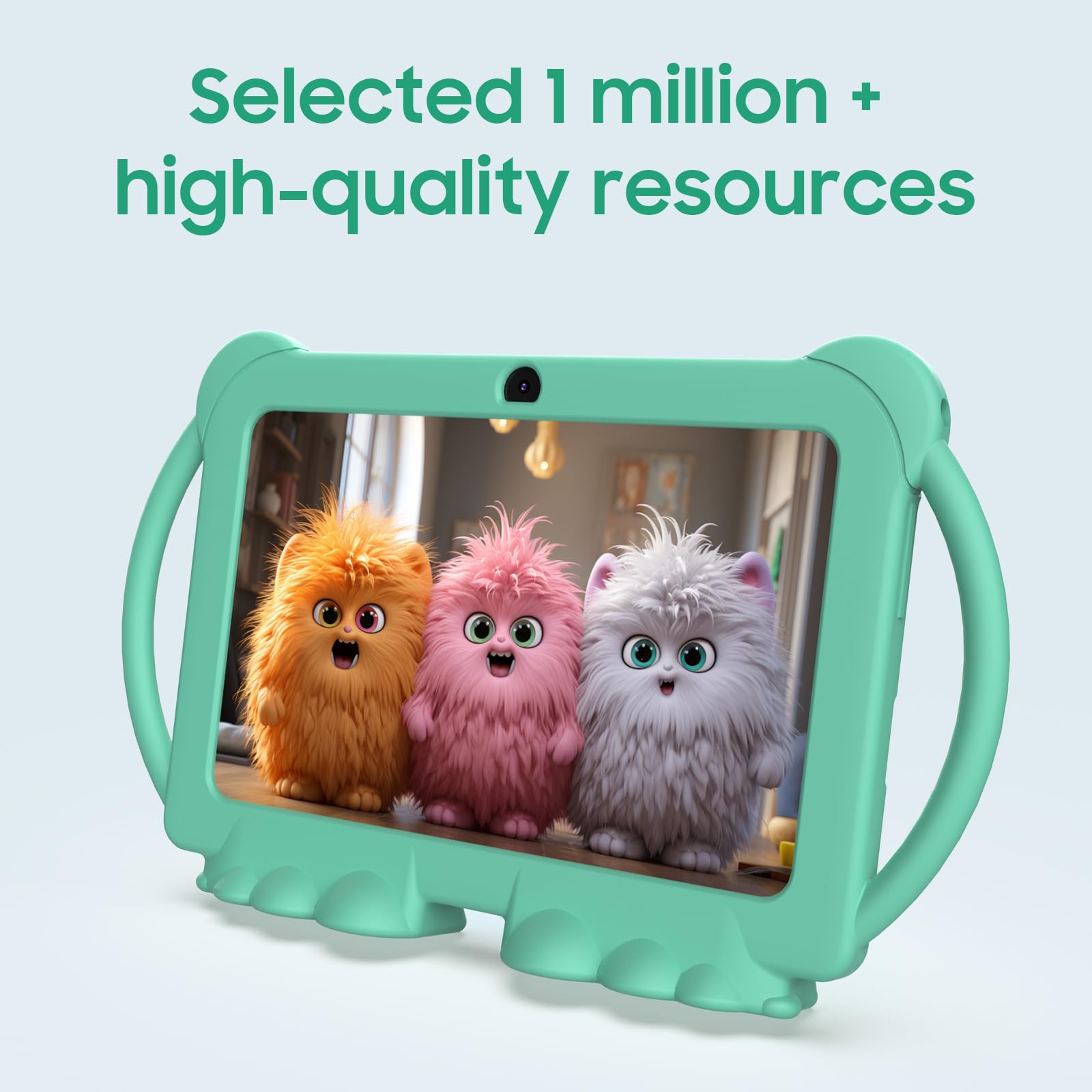 ATOZEE NV-Q8K-25-NEW Tablet da 7 Pollici per Bambini, 4 GB + 32 GB, Android 12, Verde, Wi-Fi 6, Doppia Fotocamera