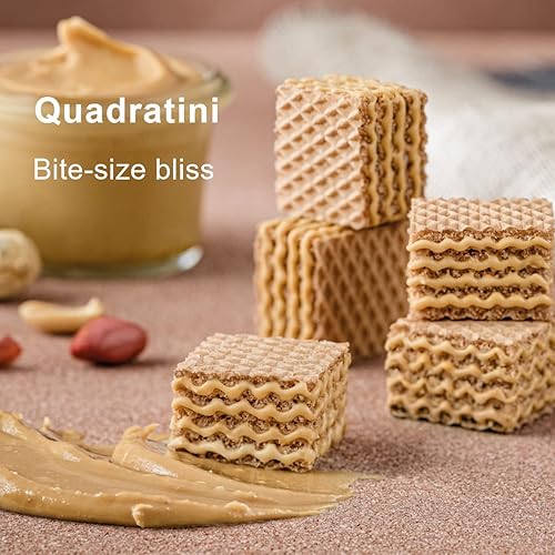 Miniatura 2 de Loacker Quadratini - Galletas de oblea de mantequilla de maní pequeñas, 30% menos de azúcar, obleas crujientes de primera calidad con relleno de