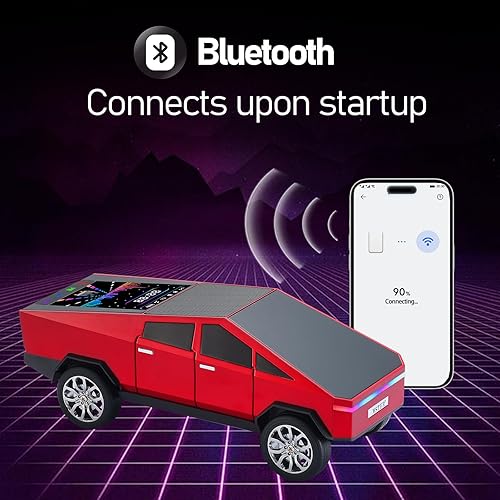 Miniatura 2 de Altavoz Bluetooth para automóvil con pantalla LED, diseño de automóvil modelo recargable, USBTFFM, llamadas manos libres, altavoz Bluetooth de